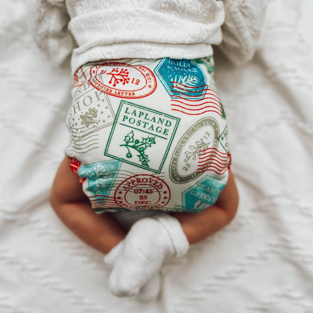 Letters to Santa Cloth Diaper | Cloth Diaper Pocket | Modern Cloth Diaper | Athletic Wicking Jersey Interior